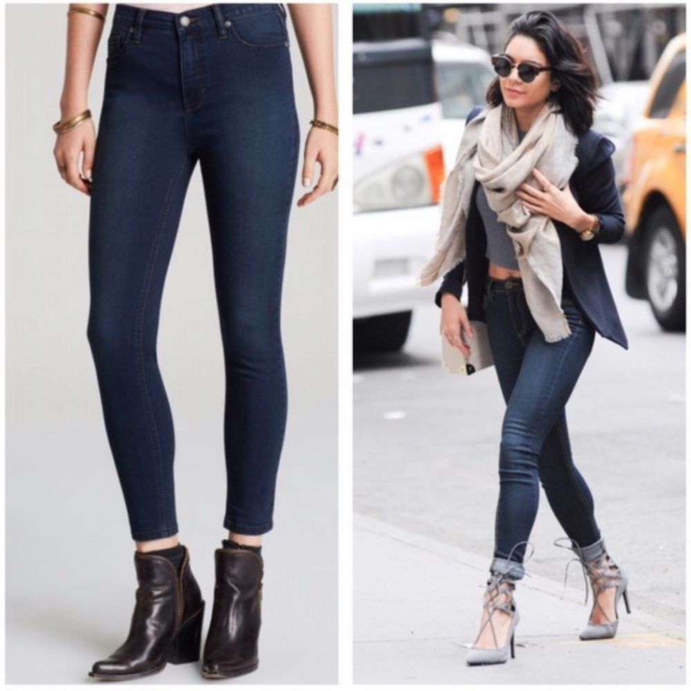 Free People Hi Rise Blue Skinny Jeans 26